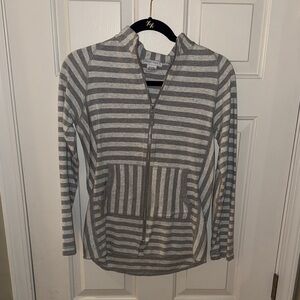 Joan Vass Gray and White Striped Jacket